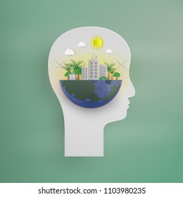 World environment day concept. Paper art. Ready to apply to your design. Vector illustration.