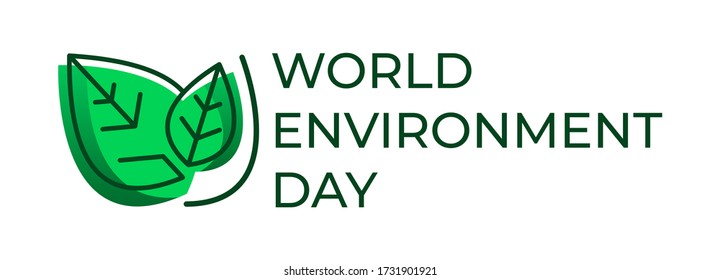 World Environment day concept. paper cut eco friendly design. Vector illustration. Paper carving layer green leaves shapes with shadow
