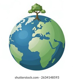 World Environment Day concept. Planet earth Vector illustration.