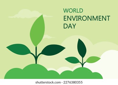 World environment day concept. Protect nature. Plant trees, eradicate pollution. 