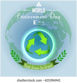 World environment day with concept recycling.vector