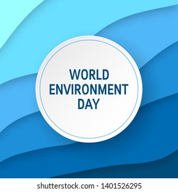 World environment day concept. Square design for web banners, posters, cards etc. Vector template in papercut style.