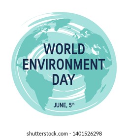 World environment day concept. Square design for web banners, posters, cards etc. Vector template in flat style.