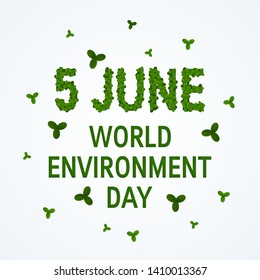 World environment day concept. Square design for web banners, posters, cards etc. Vector template in realistic style.