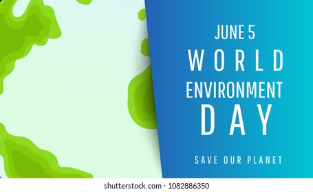 World Environment day concept.  Vector illustration Concept design for banner, greeting card, t-shirt, print, poster.