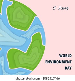World Environment day concept vector logo design template.June 5st World Environment day concept.World Environment day Awareness Idea Campaign.Vector illustration.