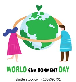 World Environment day concept.Creative Poster for World Environment Day.Design in a colorful style.