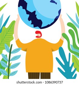 World Environment day concept.Creative Poster for World Environment Day.Design in a colorful style.
