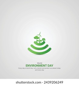World environment day. World environment day creative ads. June 5  poster, banner vector illustration . 3D