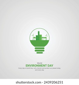 World environment day. World environment day creative ads. June 5  poster, banner vector illustration . 3D