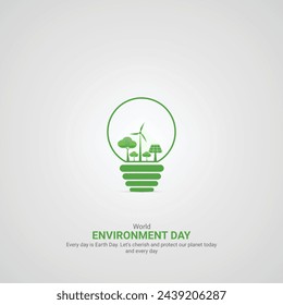 World environment day. World environment day creative ads. June 5  poster, banner vector illustration . 3D