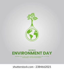 World Environment day, Creative Concept design for banner and poster. 3D illustration