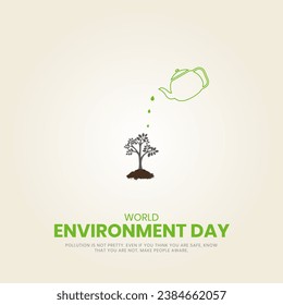 Día Mundial del Medio Ambiente, diseño de concepto creativo para pancartas y afiches. ilustración 3D