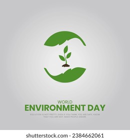 World Environment day, Creative Concept design for banner and poster. 3D illustration