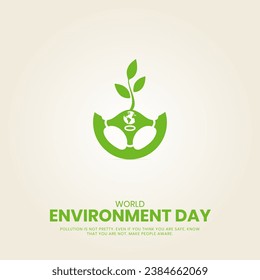 World Environment day, Creative Concept design for banner and poster. 3D illustration