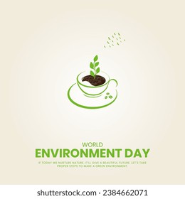 World Environment day, Creative Concept design for banner and poster. 3D illustration