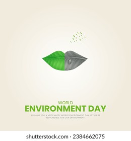 World Environment day, Creative Concept design for banner and poster. 3D illustration