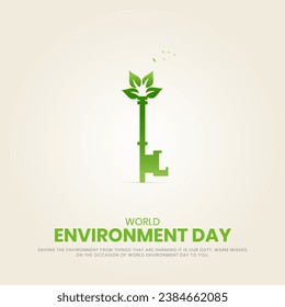 World Environment day, Creative Concept design for banner and poster. 3D illustration