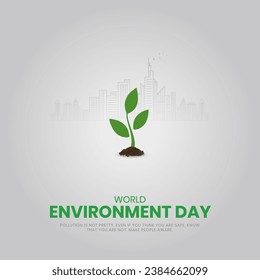 World Environment day, Creative Concept design for banner and poster. 3D illustration