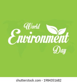 World Environment Day Creative Poster with Vector Globe and Green Leaf's. Illustration of Environment Day  