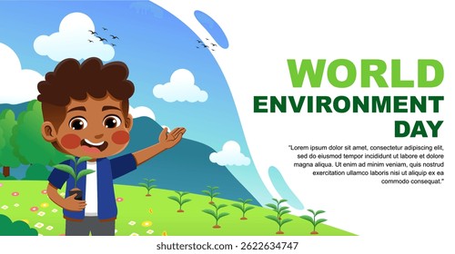 world environment day design. design with children's theme. suitable for introducing children to protecting the earth