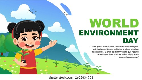 world environment day design. design with children's theme. suitable for introducing children to protecting the earth