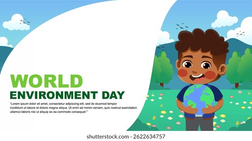 world environment day design. design with children's theme. suitable for introducing children to protecting the earth