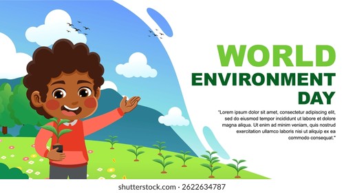 world environment day design. design with children's theme. suitable for introducing children to protecting the earth