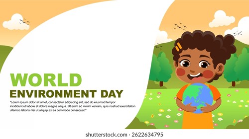world environment day design. design with children's theme. suitable for introducing children to protecting the earth
