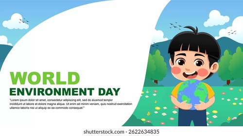 world environment day design. design with children's theme. suitable for introducing children to protecting the earth