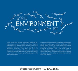World Environment Day design concept with hand lettering. Vector illustration.