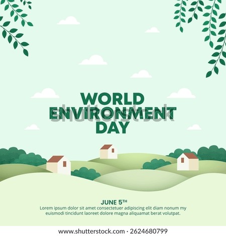 World Environment Day design with a healthy green environment