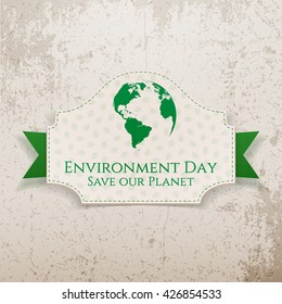 World Environment Day Earth Badge and Ribbon