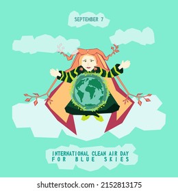 World Environment day or Earth day concept. Save our planet. Take care of Earth. World climate day. mother Earth. Vector cartoon stylized graphic design for post, banner, card with lettering