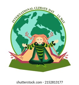 World Environment day or Earth day concept. Save our planet. Take care of Earth. World climate day. mother Earth. Vector cartoon stylized graphic design for post, banner, card with lettering