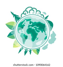 World Environment Day. Earth Day. Ecology and conservation of the planet. Vector illustration.