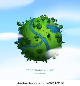 World environment day. Earth globe with splashes in watercolor style art. Concept design for banner, poster, greeting card. Vector illustration
