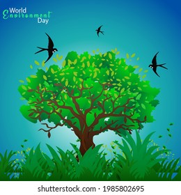 World environment day. Earth globe art.. Concept design for banner, greeting card, t-shirt, print, poster. Vector illustration