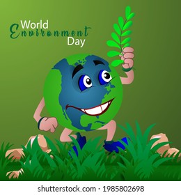 World environment day. Earth globe art.. Concept design for banner, greeting card, t-shirt, print, poster. Vector illustration