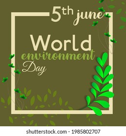 World environment day. Earth globe art.. Concept design for banner, greeting card, t-shirt, print, poster. Vector illustration