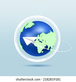 World environment day. Earth globe with splashes in watercolor style art. Concept design for banner, poster, greeting card. Vector illustration