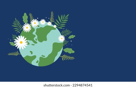 world environment day and earth day with green earth concept illustration vector