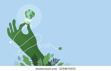 Día mundial del medio ambiente y Día de la Tierra con ilustración de concepto de tierra verde vectorial