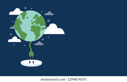 Día mundial del medio ambiente y Día de la Tierra con ilustración de concepto de tierra verde vectorial