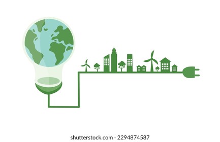 world environment day and earth day with green earth concept illustration vector