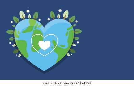 world environment day and earth day with green earth concept illustration vector