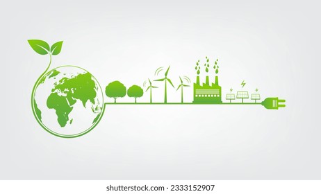 World environment day, Eco friendly, Green city and sustainability development concept, vector illustration