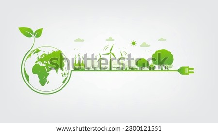 World environment day, Eco friendly, Green city and sustainability development concept, vector illustration