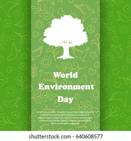 World environment day. Ecology Background. Vector Illustration. Eco poster, eco banner or eco card for world environment day.