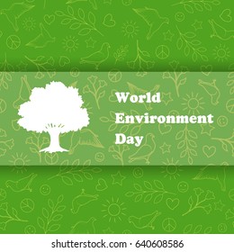 World environment day. Ecology Background. Vector Illustration. Eco poster, eco banner or eco card for world environment day.